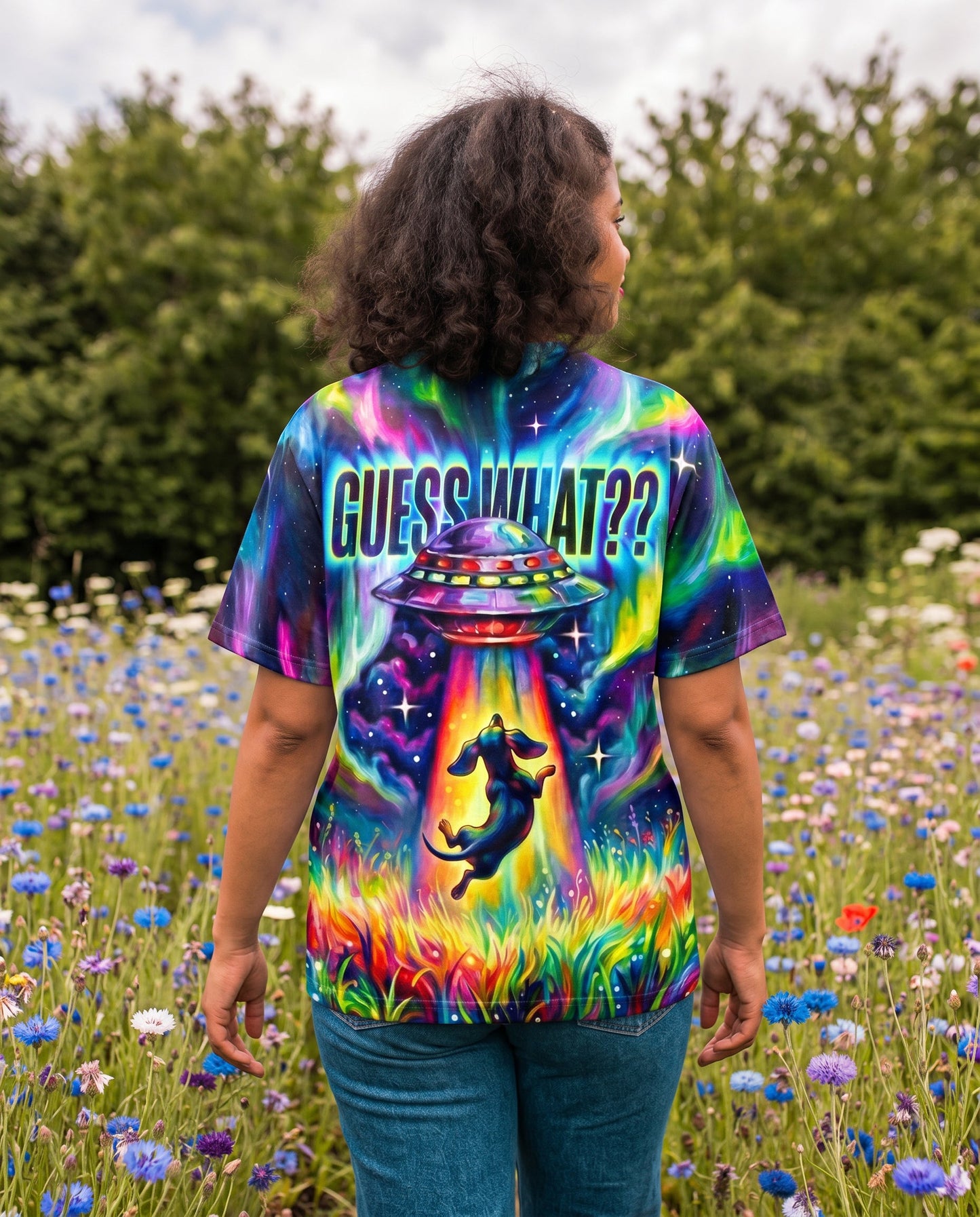 COSMIC ABDUCTION DACHSHUND DOG PSYCHEDELIC ALL OVER PRINT - RI2005261