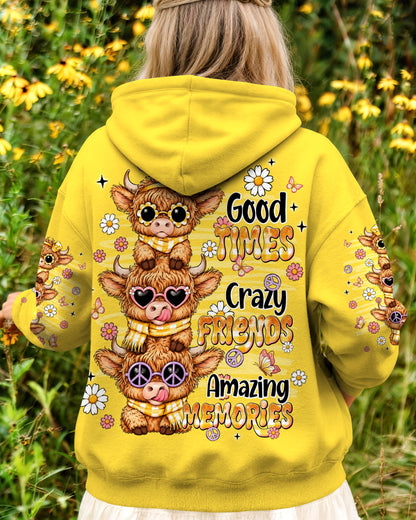 GOOD TIMES CRAZY FRIENDS HIGHLAND COW ALL OVER PRINT - TLNT0707261