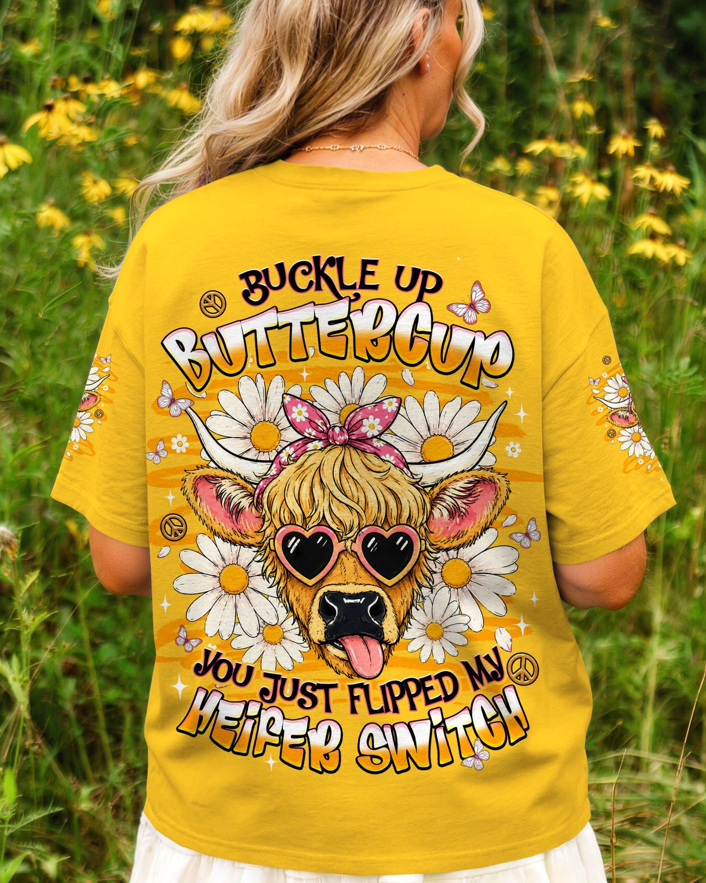 BUCKLE UP BUTTERCUP HEIFER SWITCH COW ALL OVER PRINT - TLNT1706262