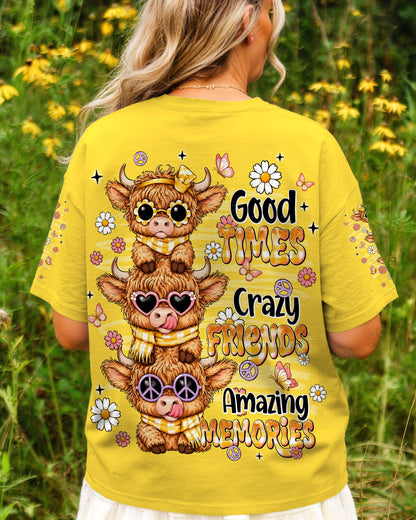 GOOD TIMES CRAZY FRIENDS HIGHLAND COW ALL OVER PRINT - TLNT0707261