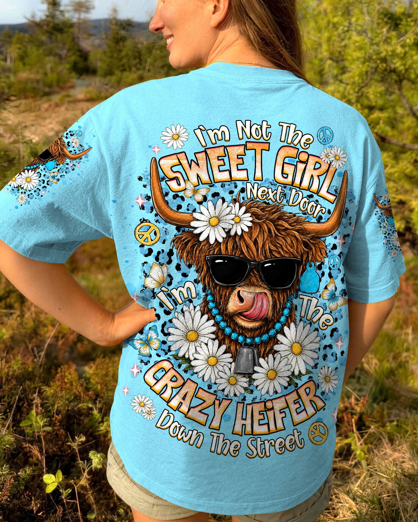 CRAZY HEIFER DOWN THE STREET COW ALL OVER PRINT  - TLNT2406262