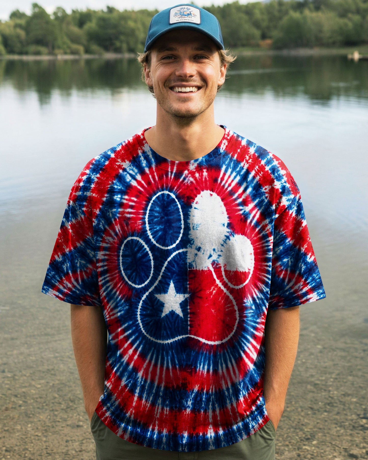 PAW PRINT TEXAS MAP SWIRL ALL OVER PRINT - TLNT1206262