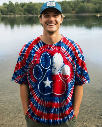 PAW PRINT TEXAS MAP SWIRL ALL OVER PRINT - TLNT1206262