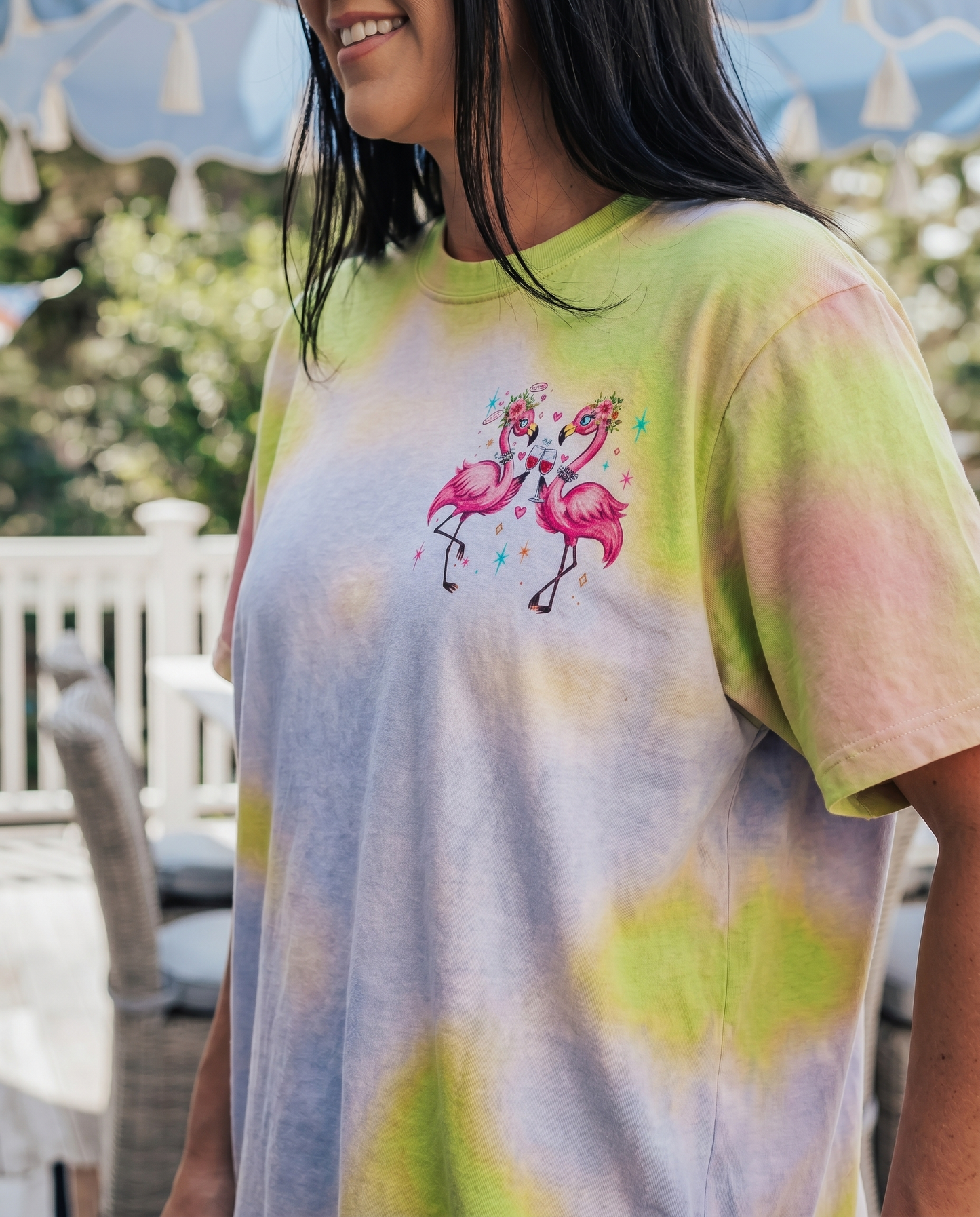 IF LOST OR DRUNK PLEASE RETURN TO BESTIE FLAMINGO ALL OVER PRINT – RI0605261