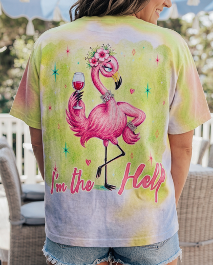 I'M THE HELP FUNNY FLAMINGO ALL OVER PRINT – RI0605263