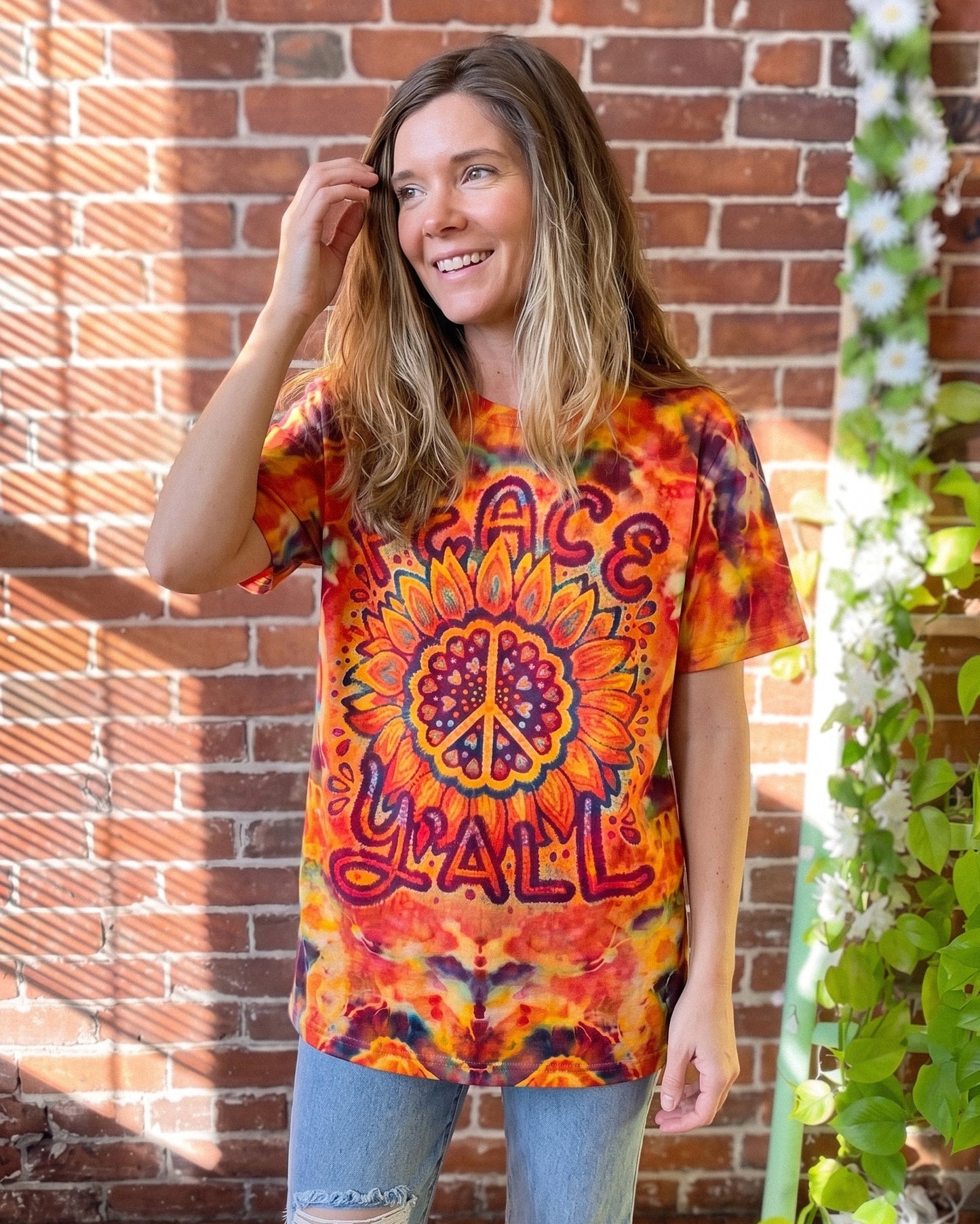 PEACE Y'ALL SUNFLOWER ALL OVER PRINT - RI0707261