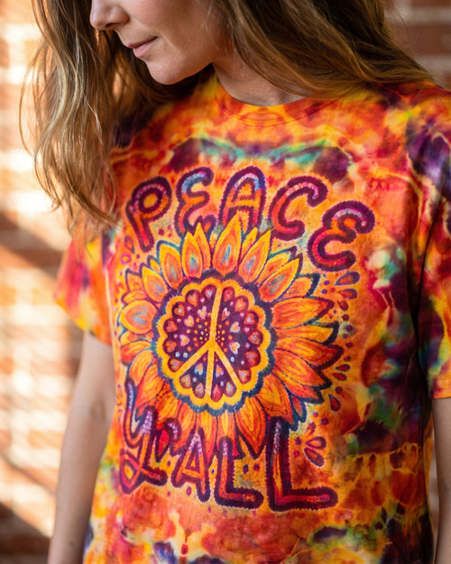 PEACE Y'ALL SUNFLOWER ALL OVER PRINT - RI0707261