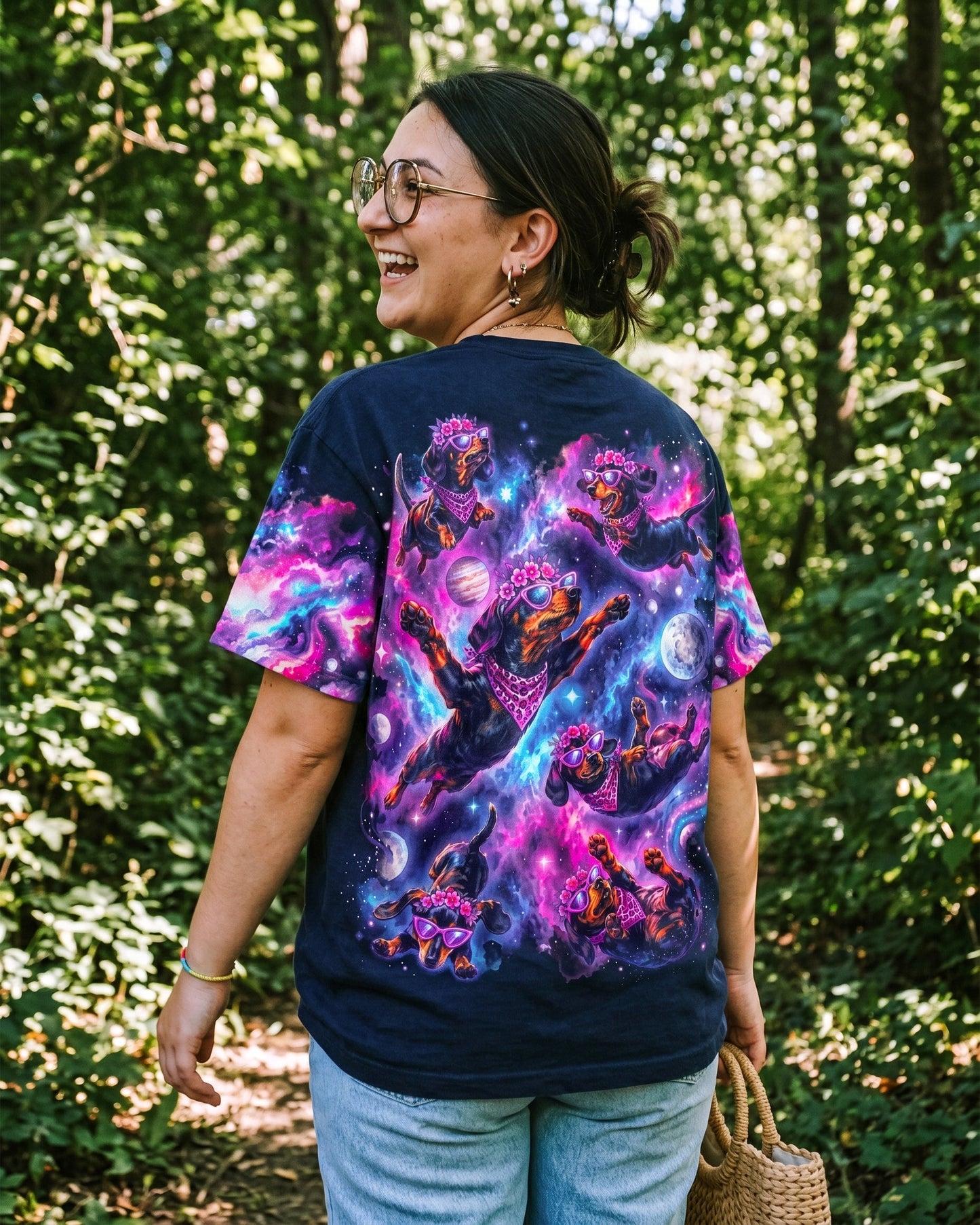 PSYCHEDELIC SPACE DACHSHUND DOG DREAMSCAPE ALL OVER PRINT – RI2005262