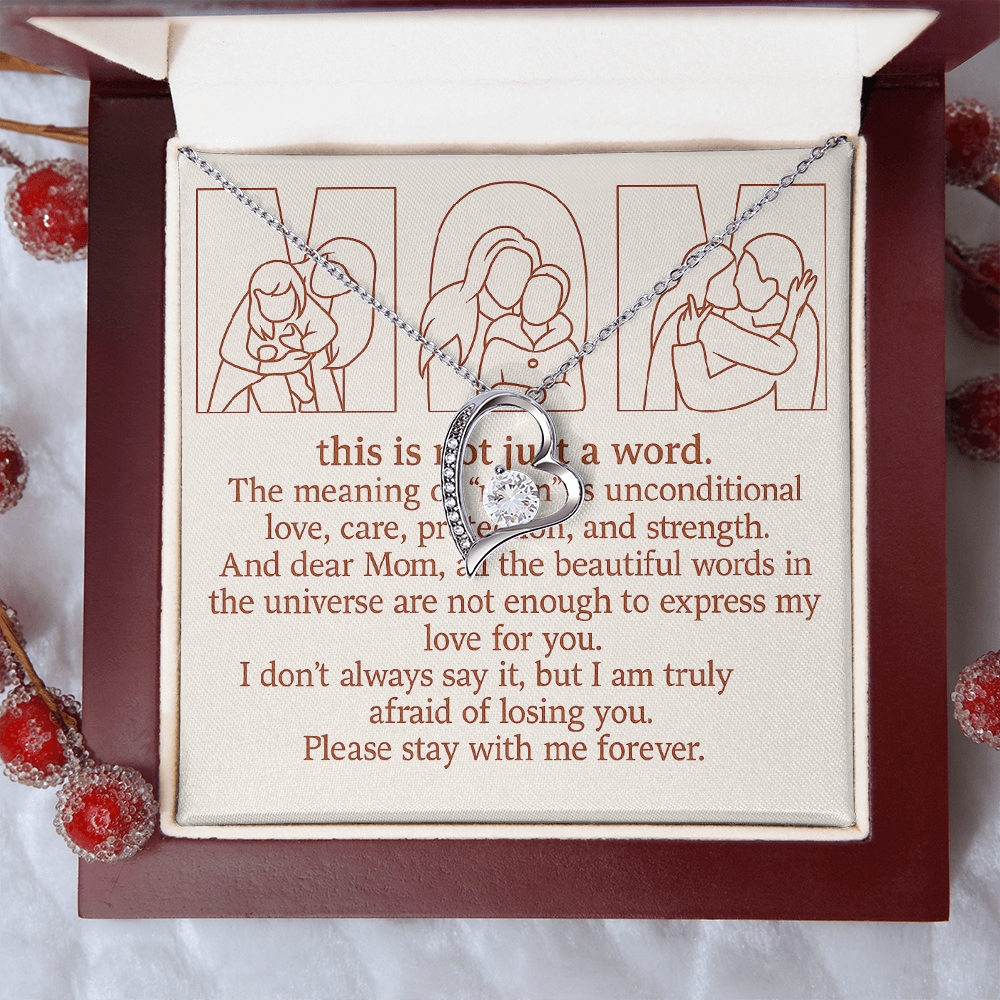 Personalized Forever Love Necklace with 3 Family Photos for Mom