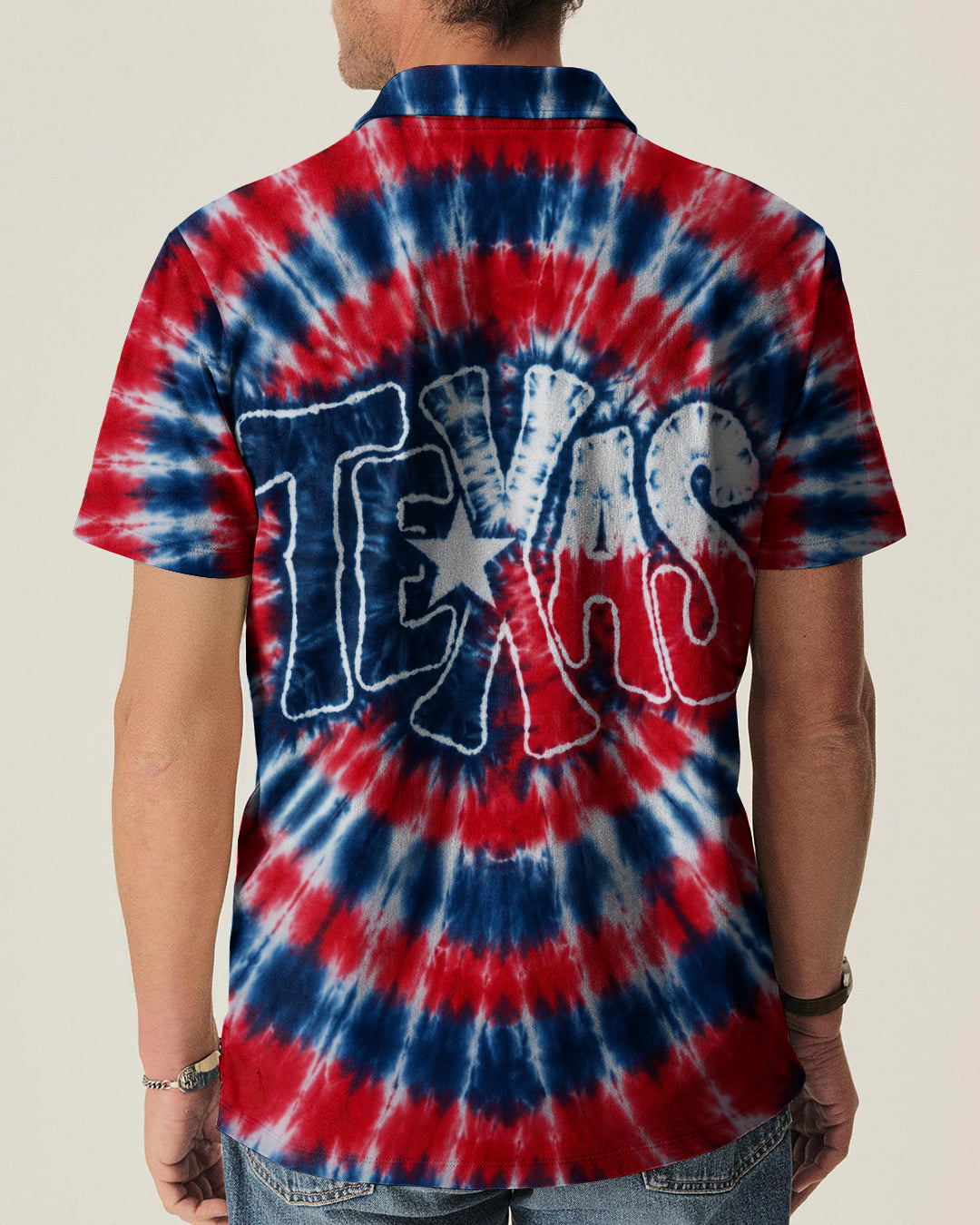 TEXAS RED WHITE & BLUE SWIRL ALL OVER PRINT   - TLHN1206263