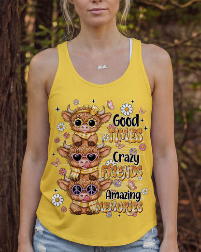 GOOD TIMES CRAZY FRIENDS HIGHLAND COW ALL OVER PRINT - TLNT0707261