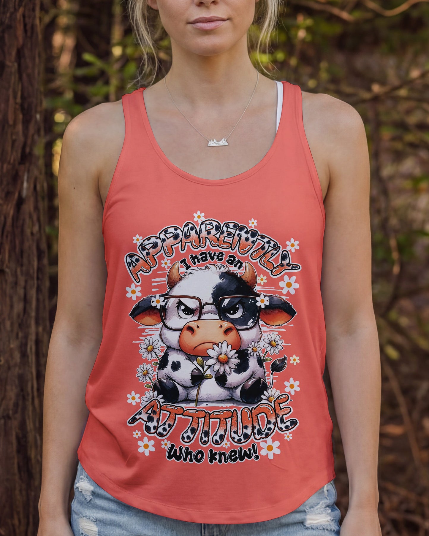 APPARENTLY I HAVE AN ATTITUDE WHO KNEW COW ALL OVER PRINT - TY0206261