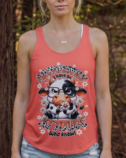 APPARENTLY I HAVE AN ATTITUDE WHO KNEW COW ALL OVER PRINT - TY0206261