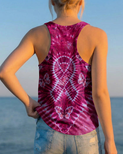 RIBBON BUTTERFLY  BREAST CANCER AWARENESS PINK SWIRL ALL OVER PRINT - TLHN1604261