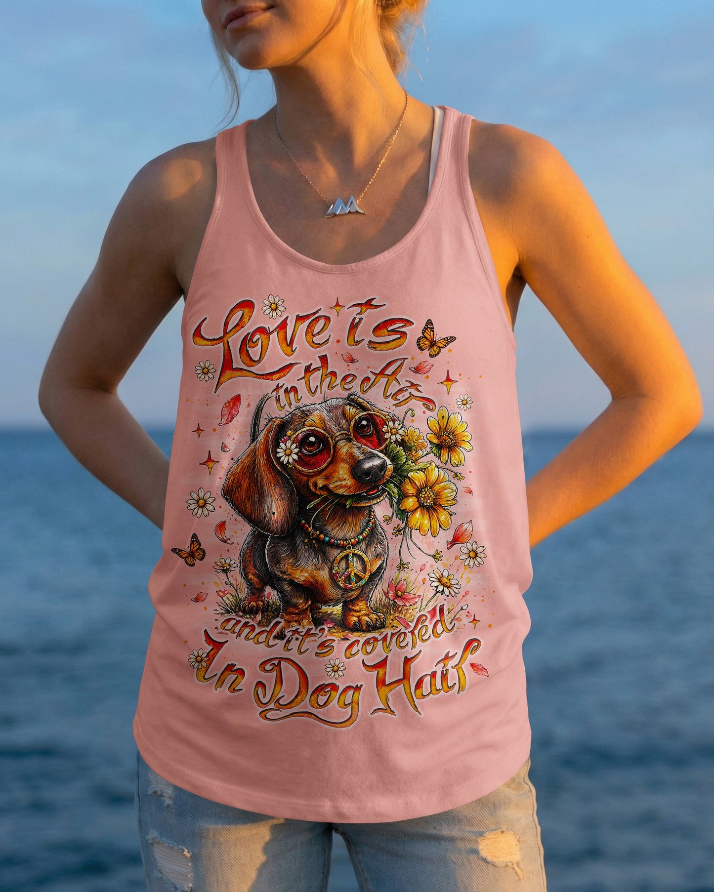 LOVE IS IN THE AIR DACHSHUND DOG ALL OVER PRINT   - TLNO0405261