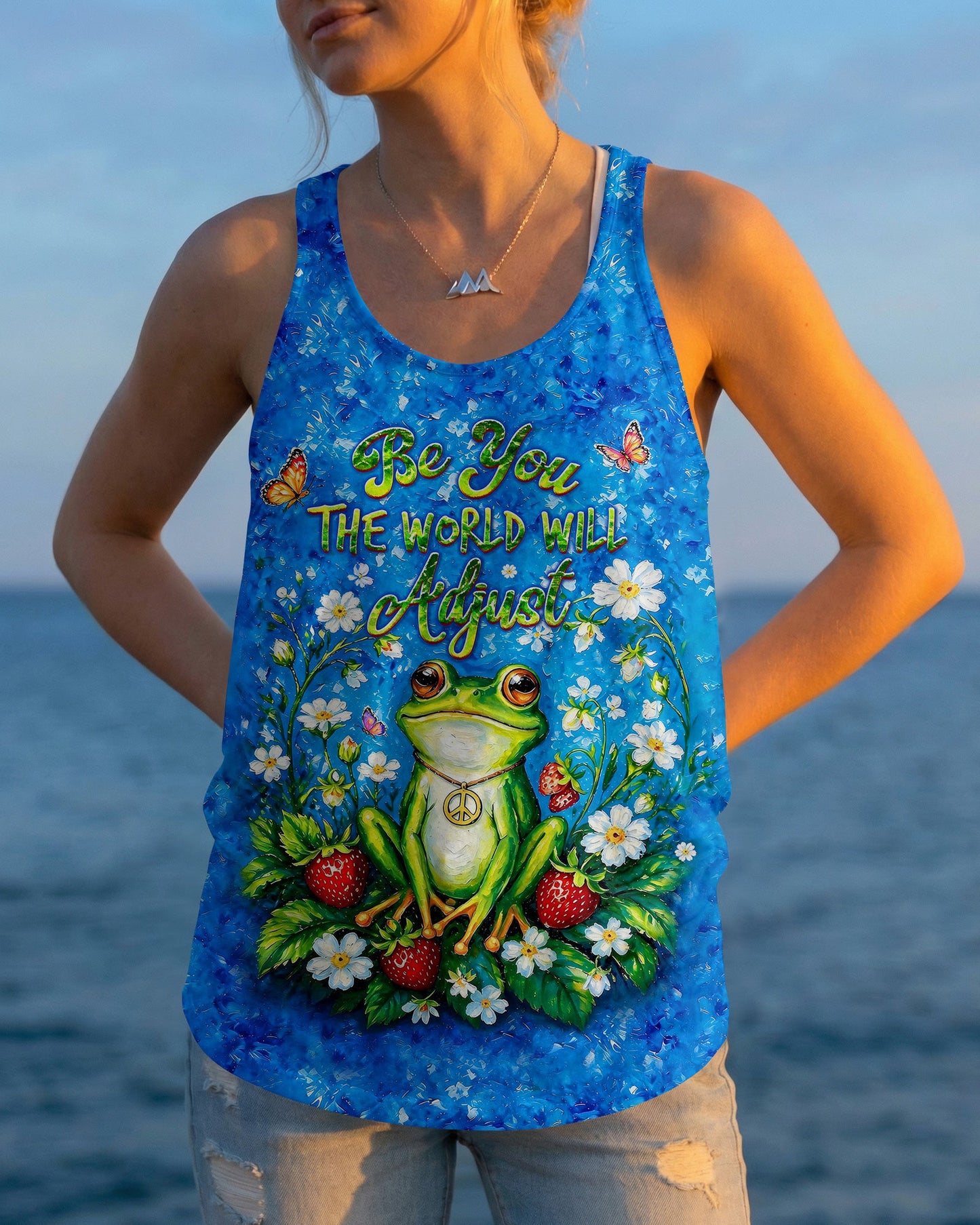 BE YOU THE WORLD WILL ADJUST FROG ALL OVER PRINT - TLHG0805264