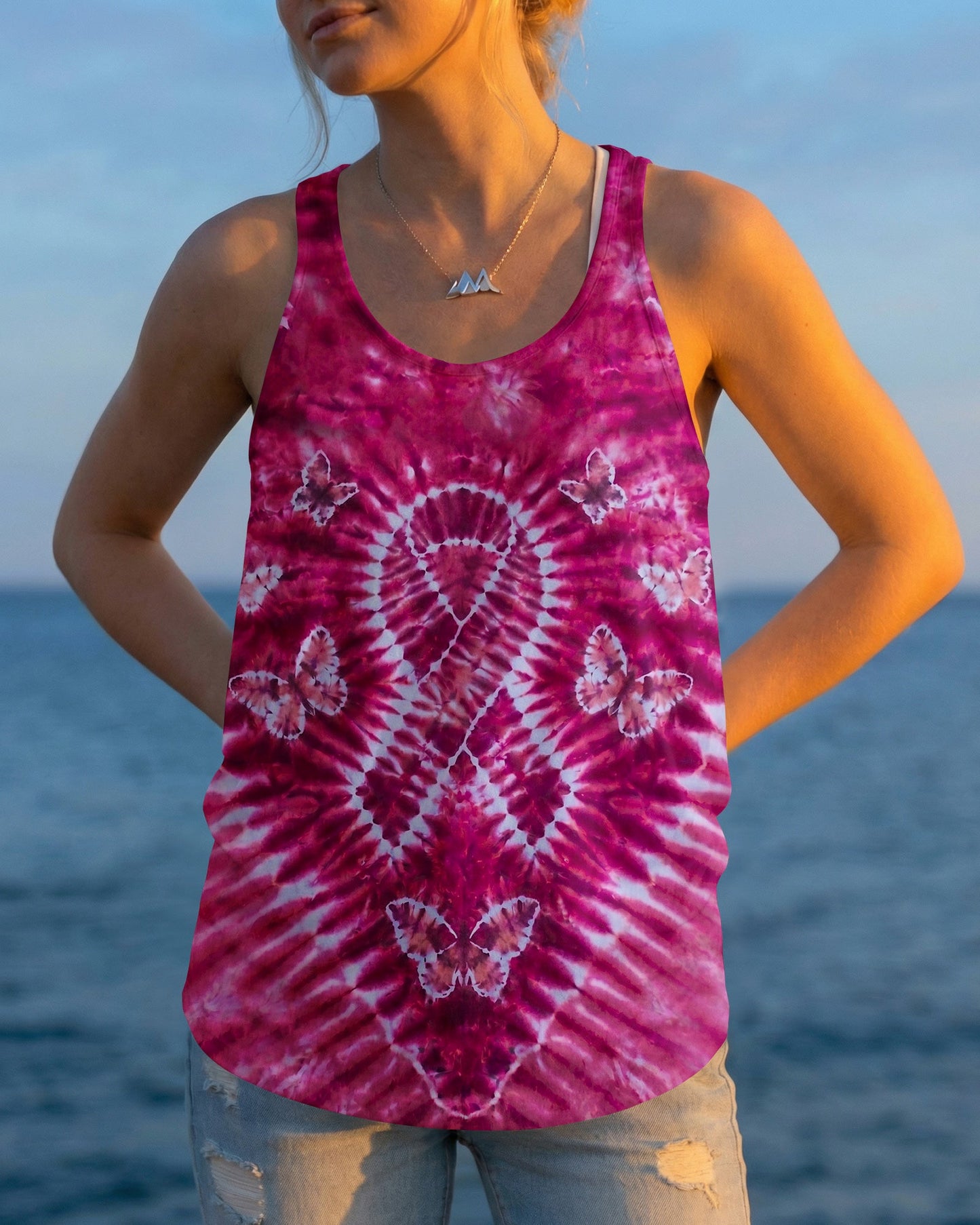 RIBBON BUTTERFLY  BREAST CANCER AWARENESS PINK SWIRL ALL OVER PRINT - TLHN1604261