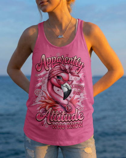APPARENTLY I HAVE AN ATTITUDE WHO KNEW FLAMINGO ALL OVER PRINT - TYQY1804261