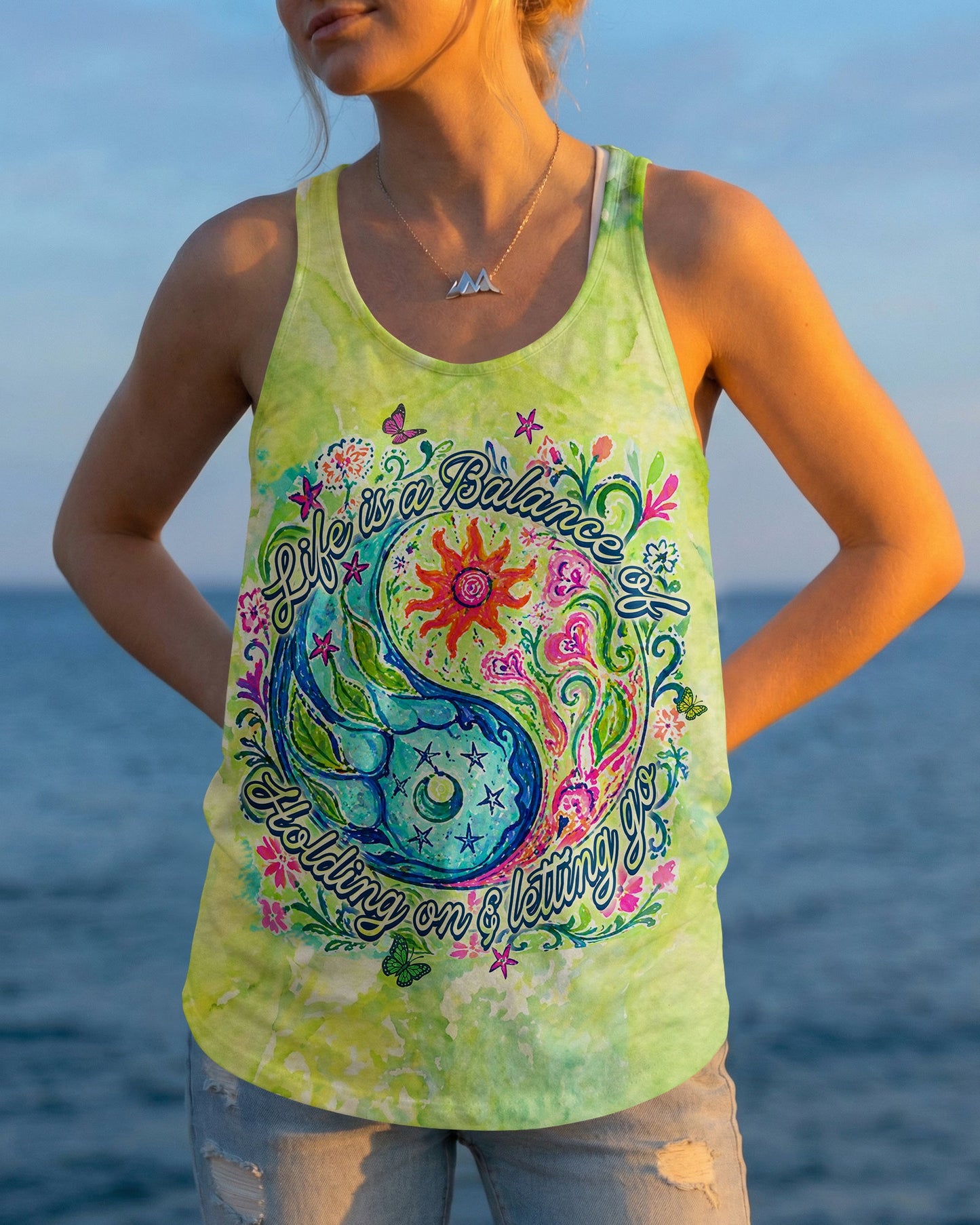 LIFE IS A BALANCE YINYANG SUN MOON ALL OVER PRINT - TLHN2904264