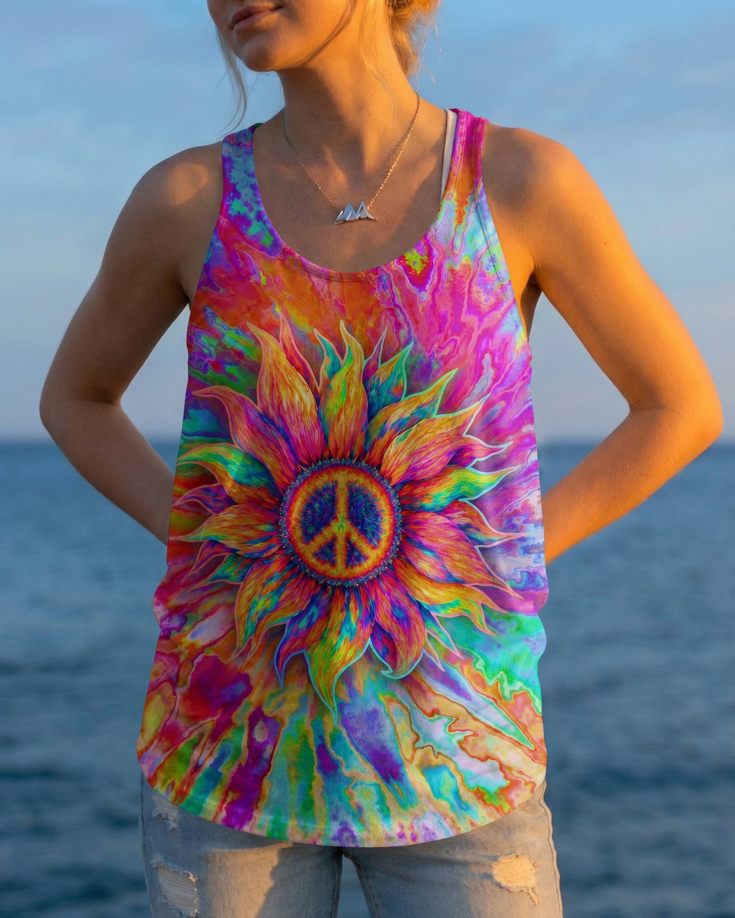 SUNFLOWER LIQUID ART  ALL OVER PRINT - TLTW0907261