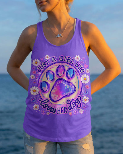 JUST A GIRL WHO LOVES HER DOG PAW ALL OVER PRINT  - TLNT0405264
