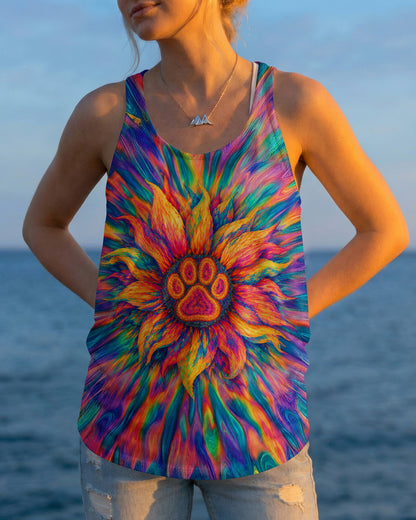 SUNFLOWER WITH PAW PRINT BURST ALL OVER PRINT - TLTW0707263