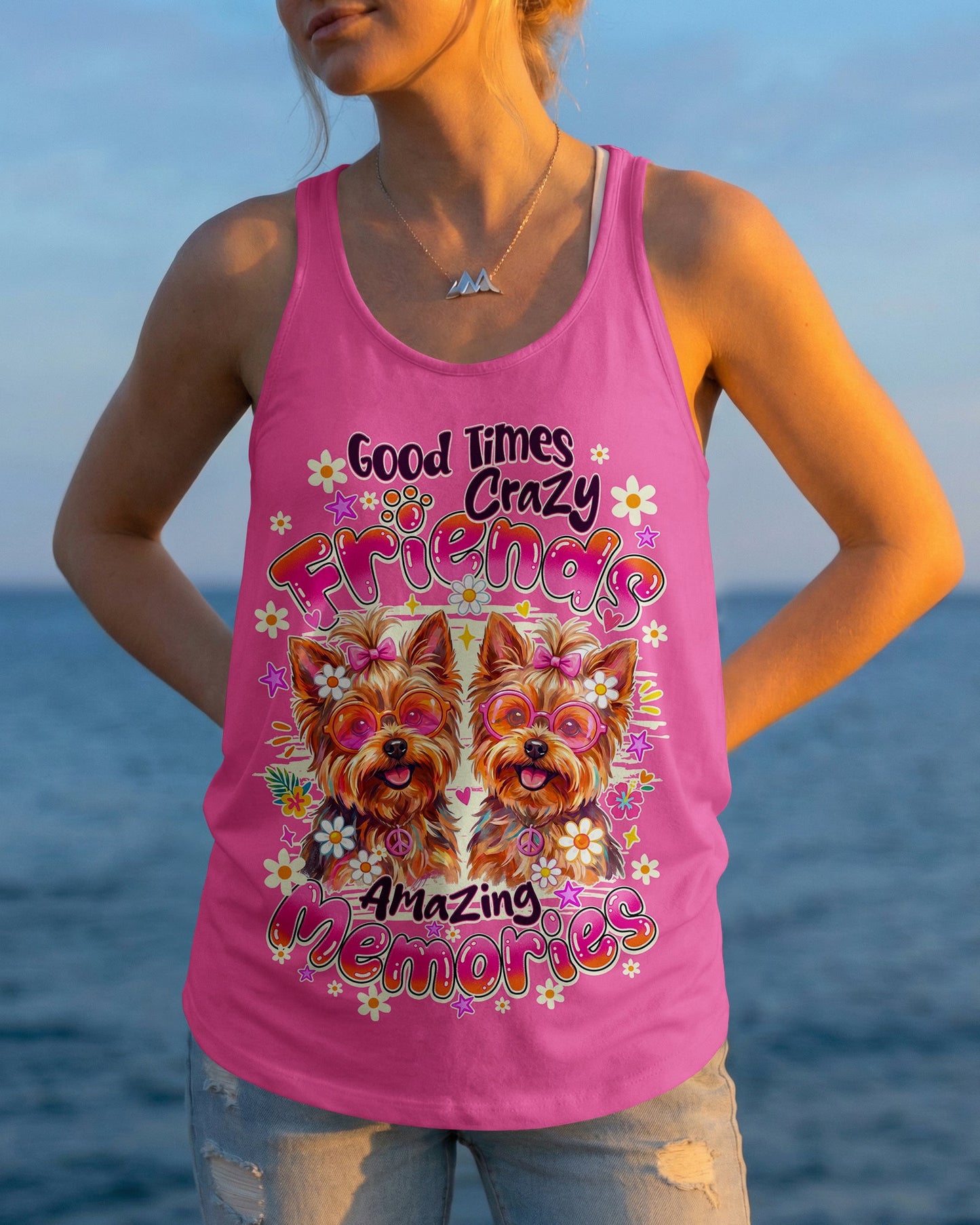 GOOD TIMES CRAZY FRIENDS YORKSHIRE TERRIER DOG ALL OVER PRINT - TY1405261