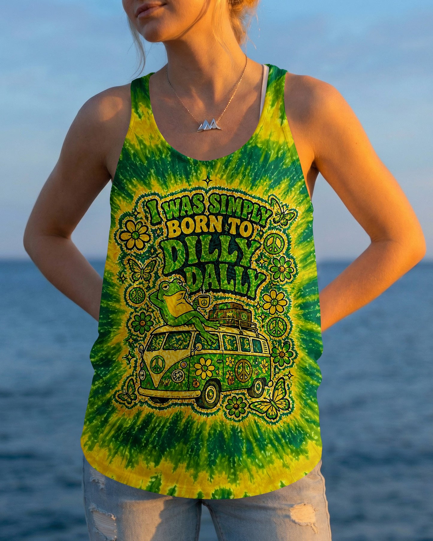 I WAS SIMPLY BORN TO DILLY DALLY FROG ALL OVER PRINT - TLNO2804261
