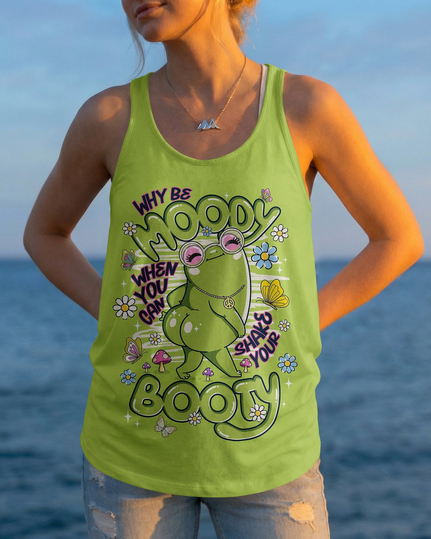 WHY BE MOODY FROG ALL OVER PRINT - TLNT1206263