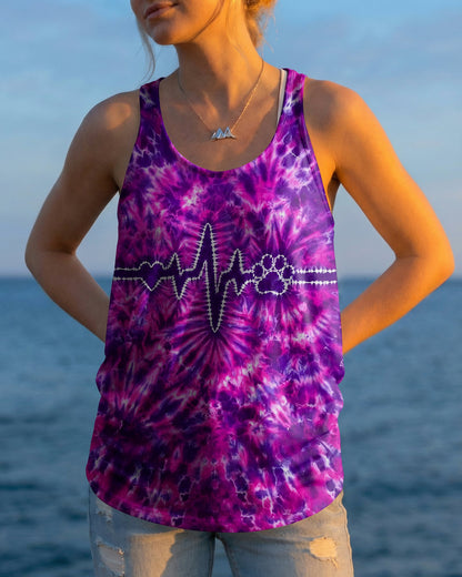HEARTBEAT PAW PRINT PURPLE PINK BURST ALL OVER PRINT - TLHG1706261