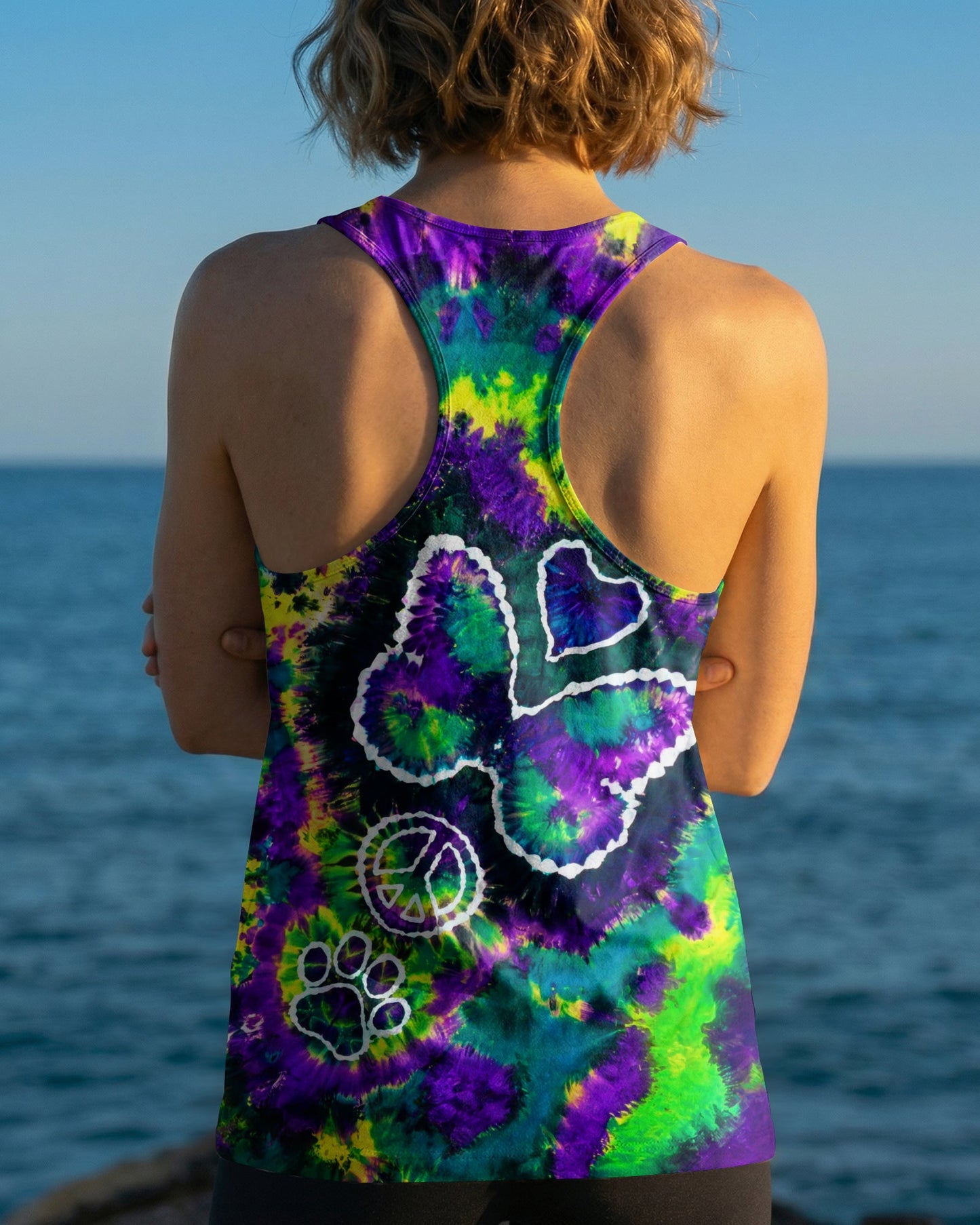 COSMIC BUTTERFLY PEACE LOVE PAW BURST ALL OVER PRINT - TLHG1506261