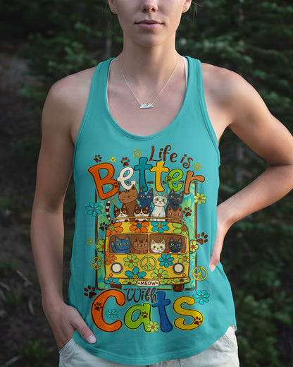LIFE IS BETTER WITH CATS ALL OVER PRINT - TYQY2206261