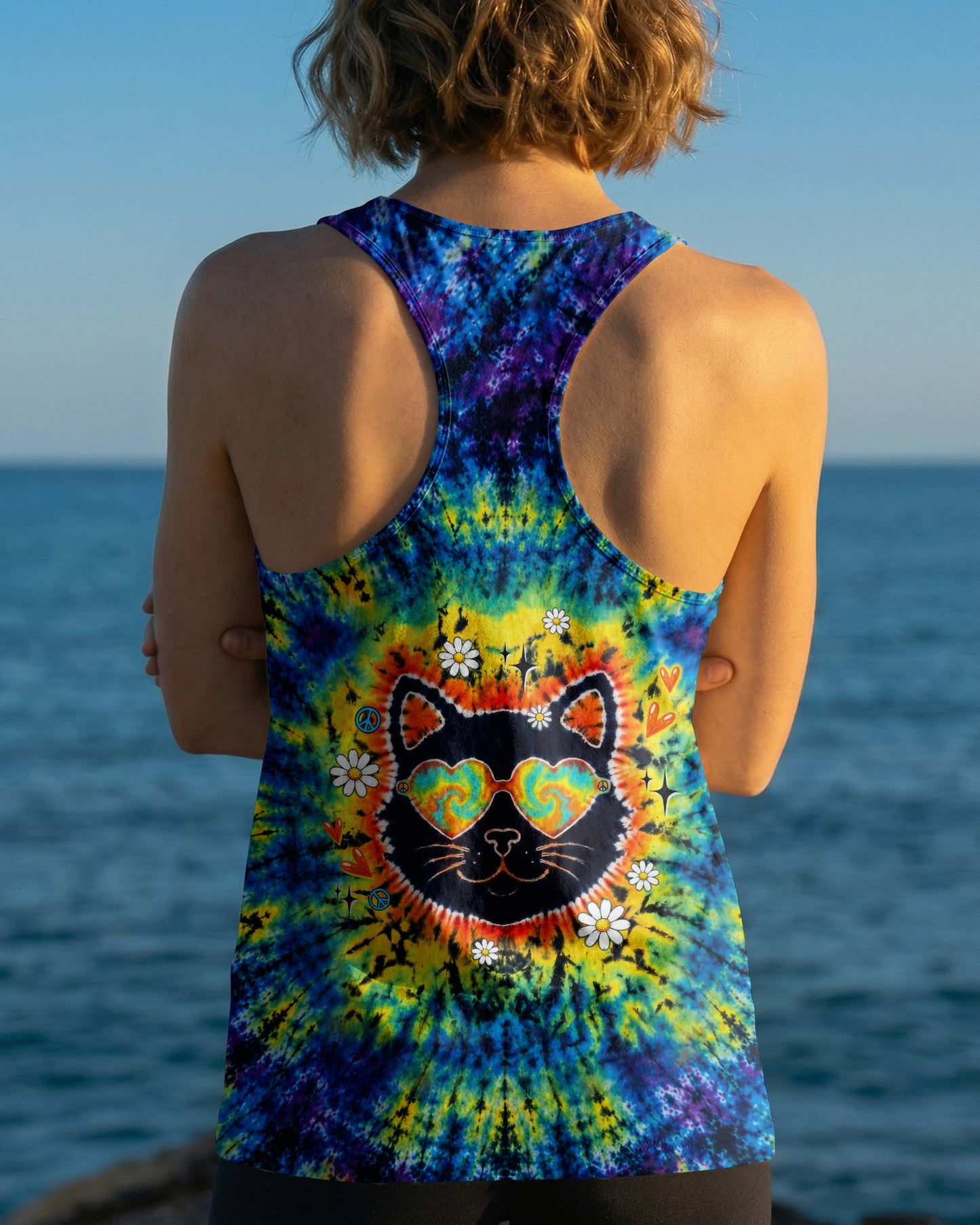 PEACE LOVE AND MEOW CAT BURST ALL OVER PRINT - TLTW0907262