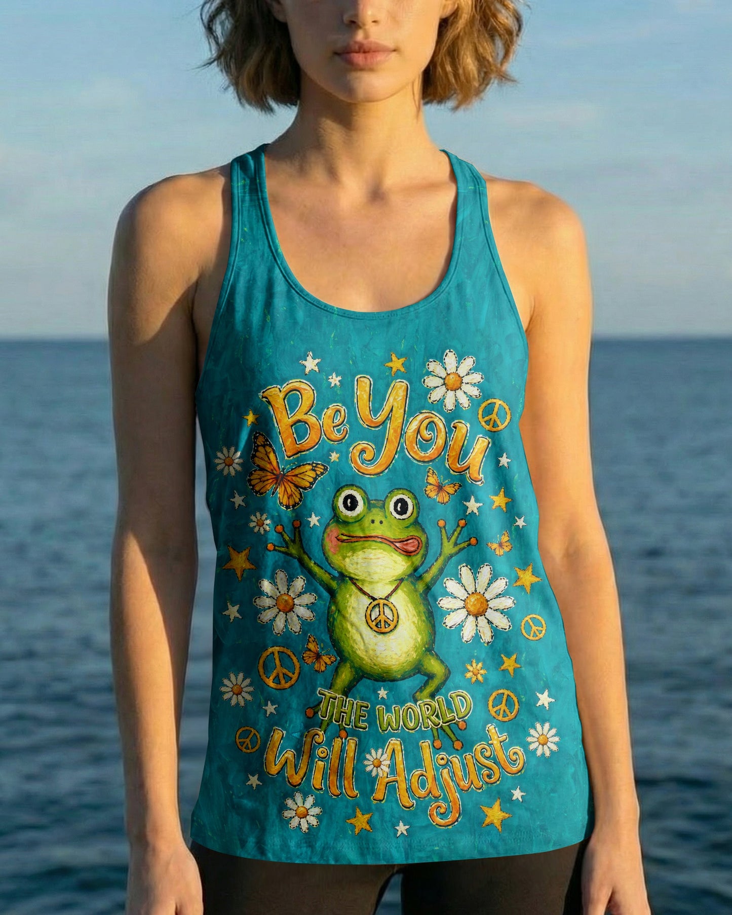 BE YOU THE WORLD WILL ADJUST FROG ALL OVER PRINT  - TLNO2804262