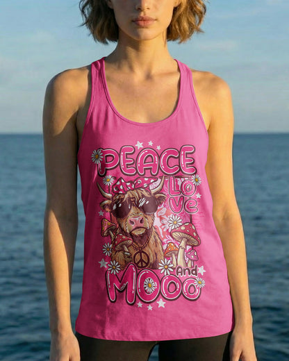 PEACE LOVE AND MOOO COW ALL OVER PRINT - TY1906262