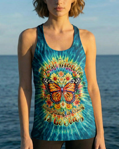 JUST BREATHE BUTTERFLY FLORAL SWIRL ALL OVER PRINT - TLHG0704262