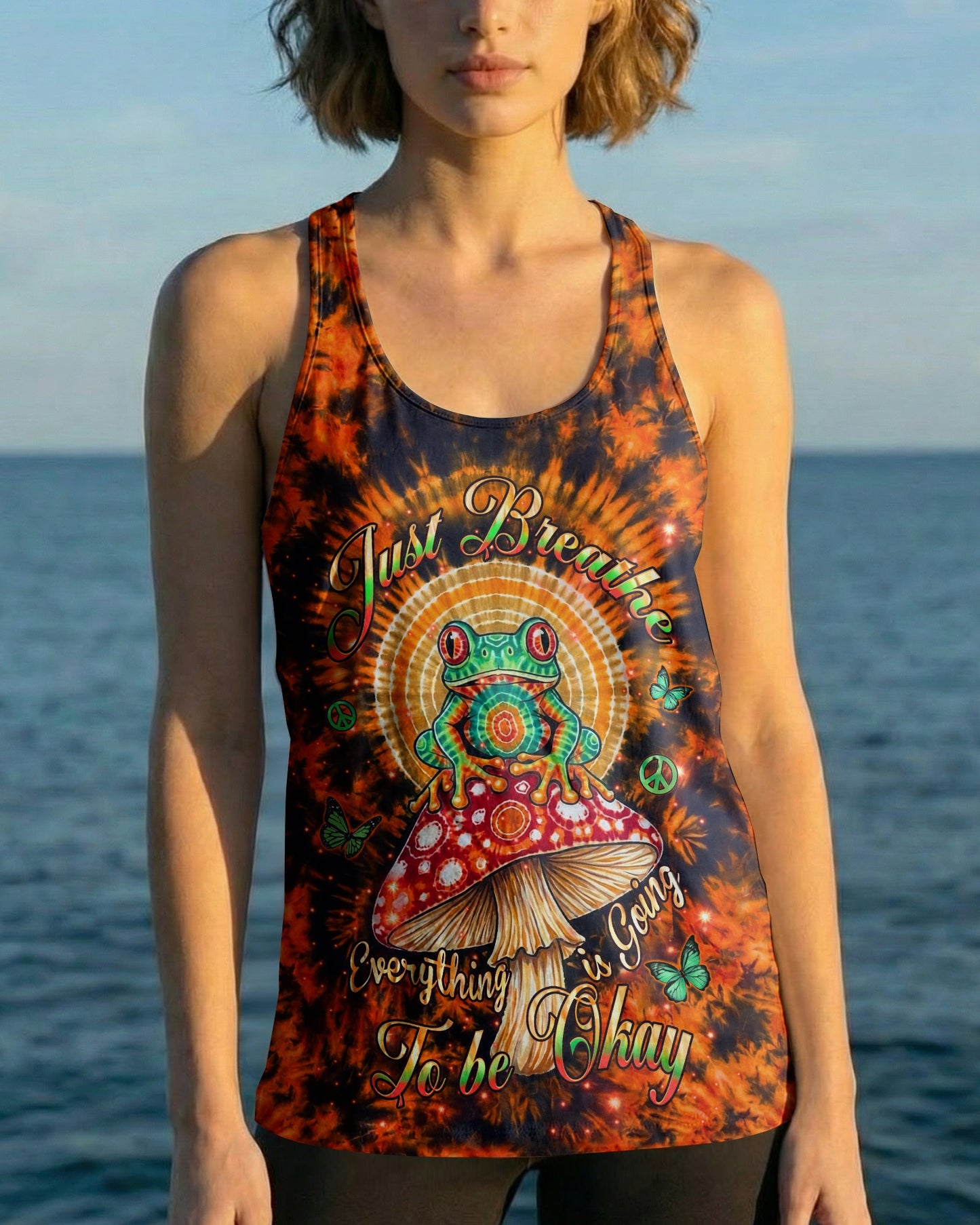 JUST BREATHE FROG SWIRL ALL OVER PRINT  - TLHN2404261