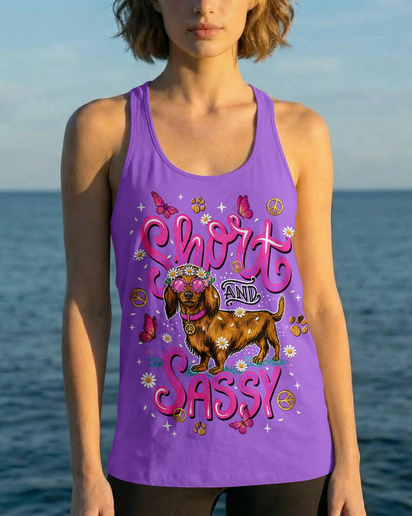 SHORT AND SASSY  DACHSHUND DOG  ALL OVER PRINT - TLNT2605262