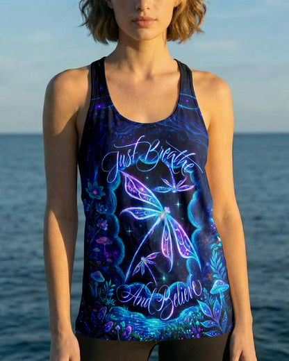 JUST BREATHE AND BELIEVE DRAGONFLY ALL OVER PRINT - RI1405261