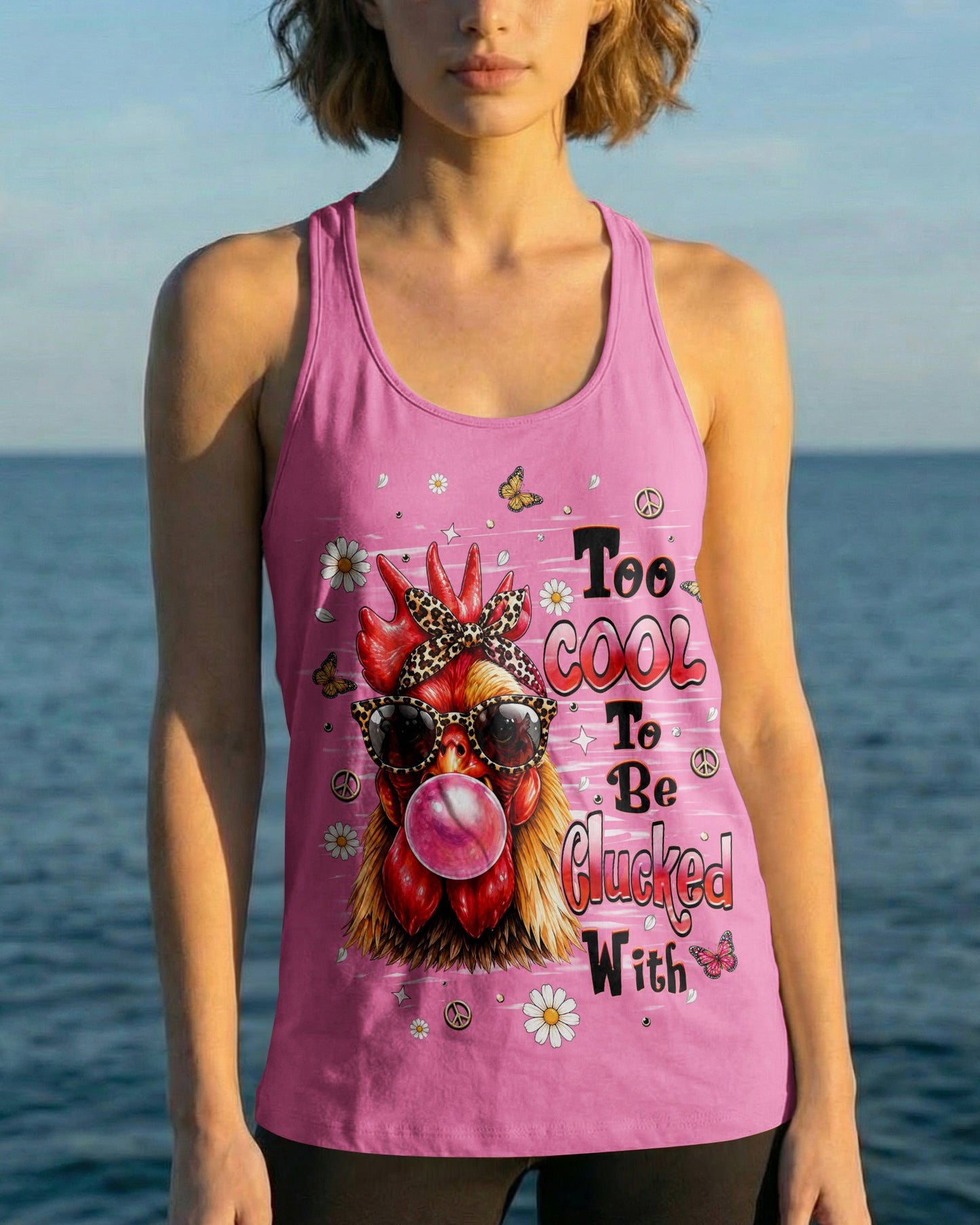 TOO COOL TO BE CLUCKED WITH CHICKEN ALL OVER PRINT  - TLHN1006261