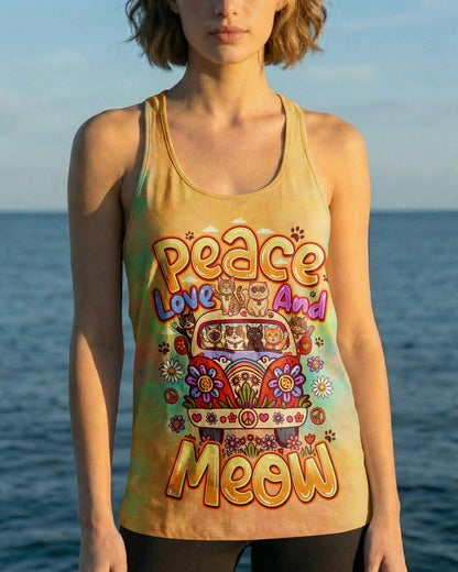 PEACE LOVE AND MEOW CATS ALL OVER PRINT - TLNO1307261