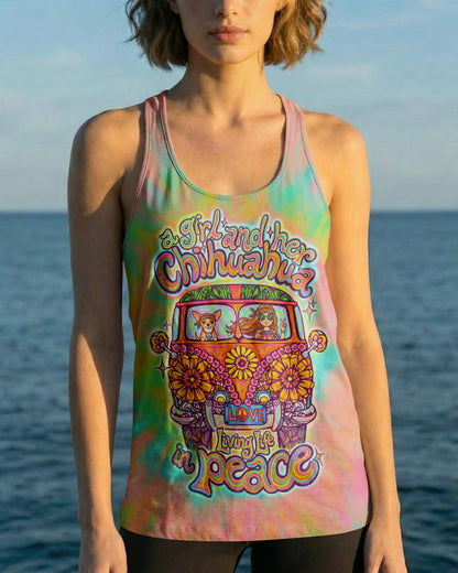 A BOHO GIRL & CHIHUAHUA COLORFUL ALL OVER PRINT - KM1304261