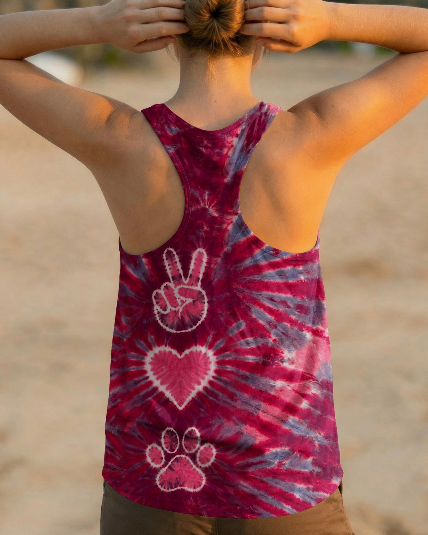 PEACE HAND LOVE PAW PRINT ALL OVER PRINT - TLHN1604262
