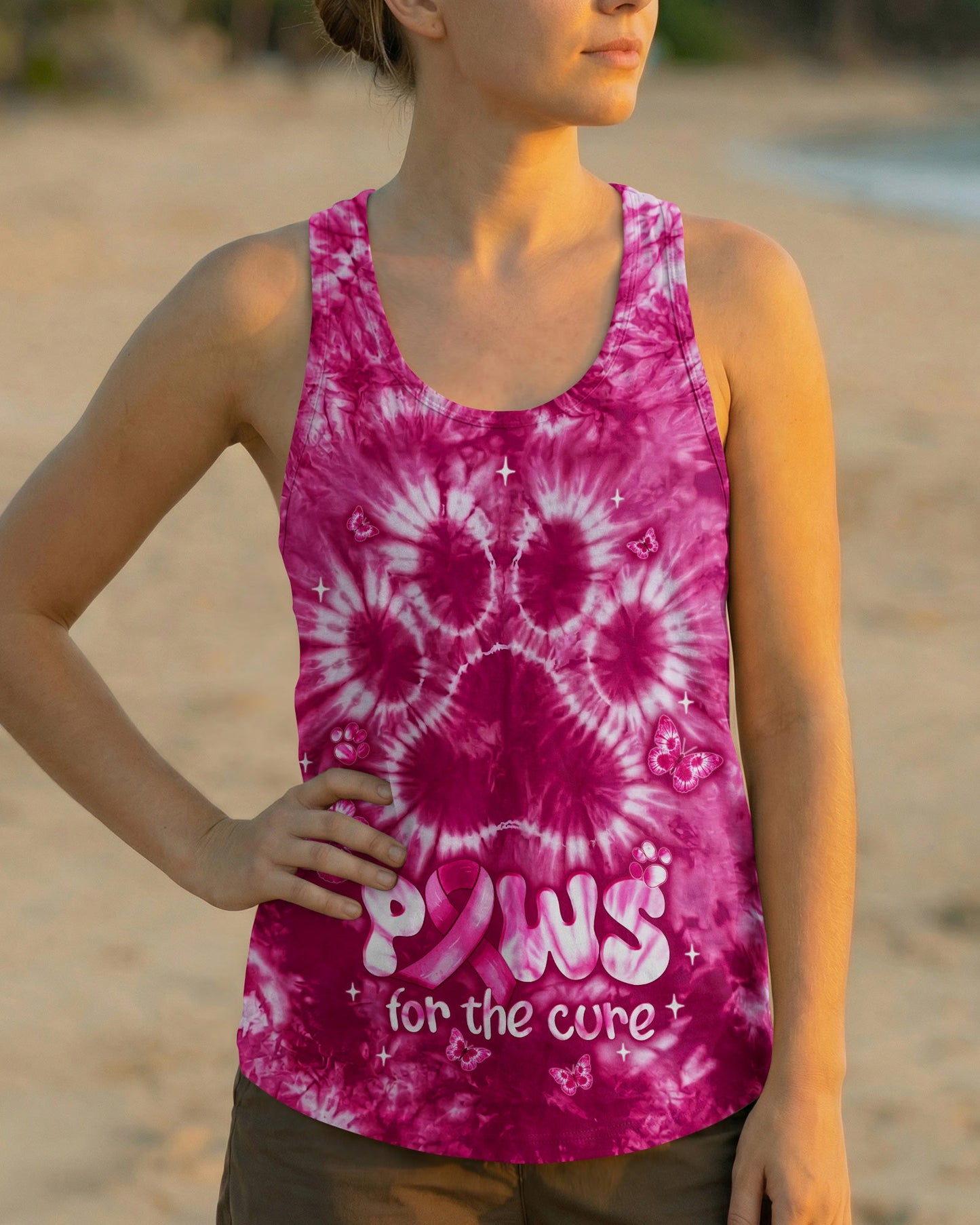 PAWS FOR THE CURE BREAST CANCER AWARENESS ALL OVER PRINT - TLNT2906264