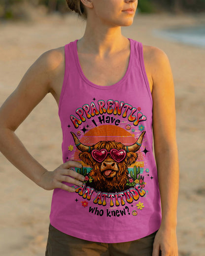 APPARENTLY I HAVE AN ATTITUDE WHO KNEW COW ALL OVER PRINT - TLHN1004261