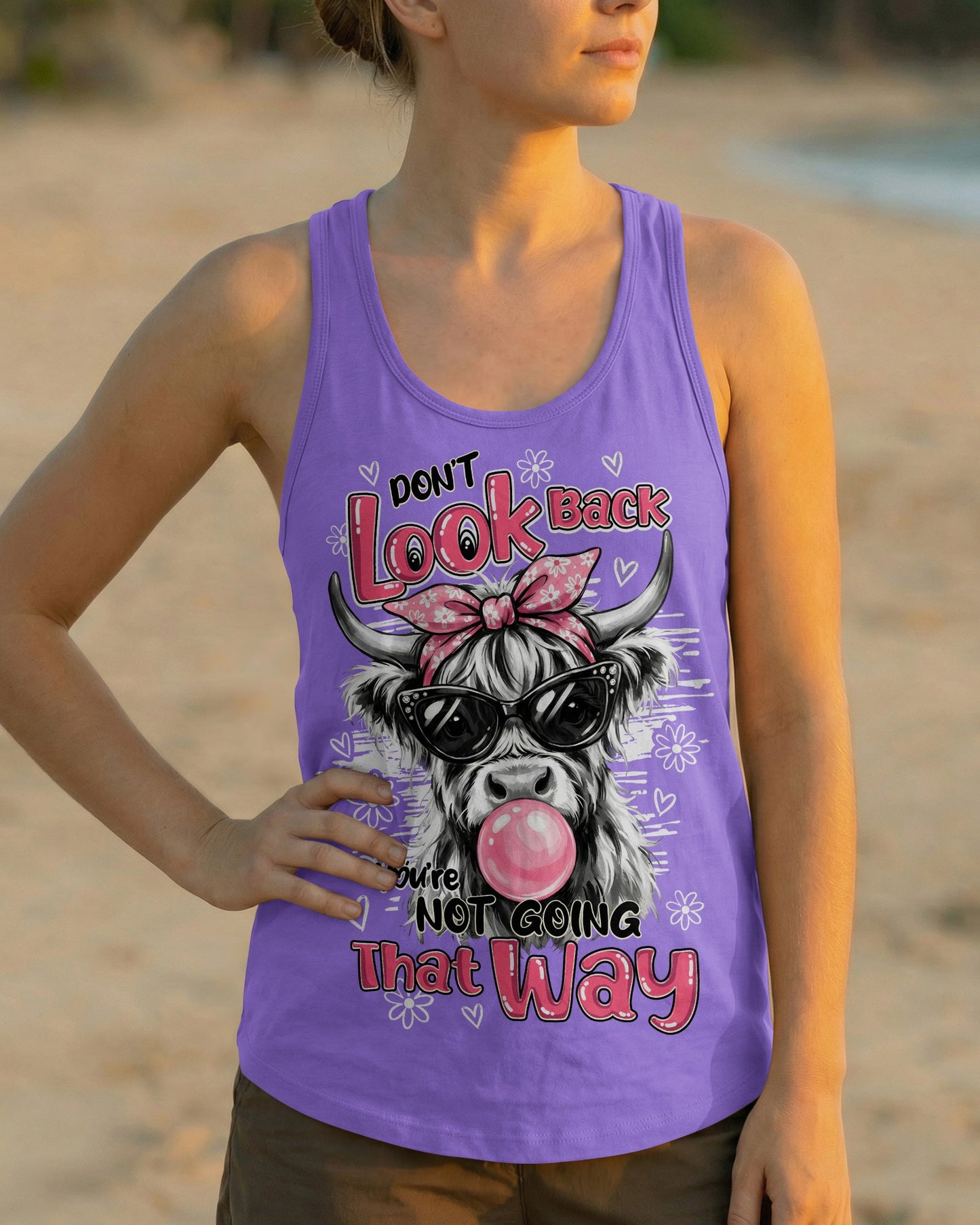 DON'T LOOK BACK YOU'RE NOT GOING THAT WAY COW ALL OVER PRINT - TY1504261