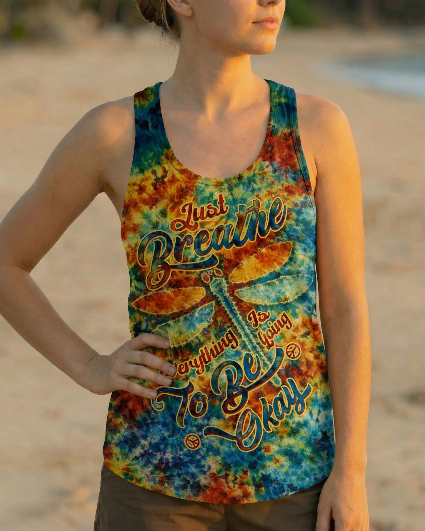 JUST BREATHE DRAGONFLY SWIRL  ALL OVER PRINT  - TLTW1704261