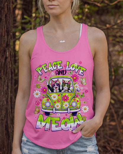 PEACE LOVE AND MEOW CAT HIPPIE CAR ALL OVER PRINT - TLNT0807263