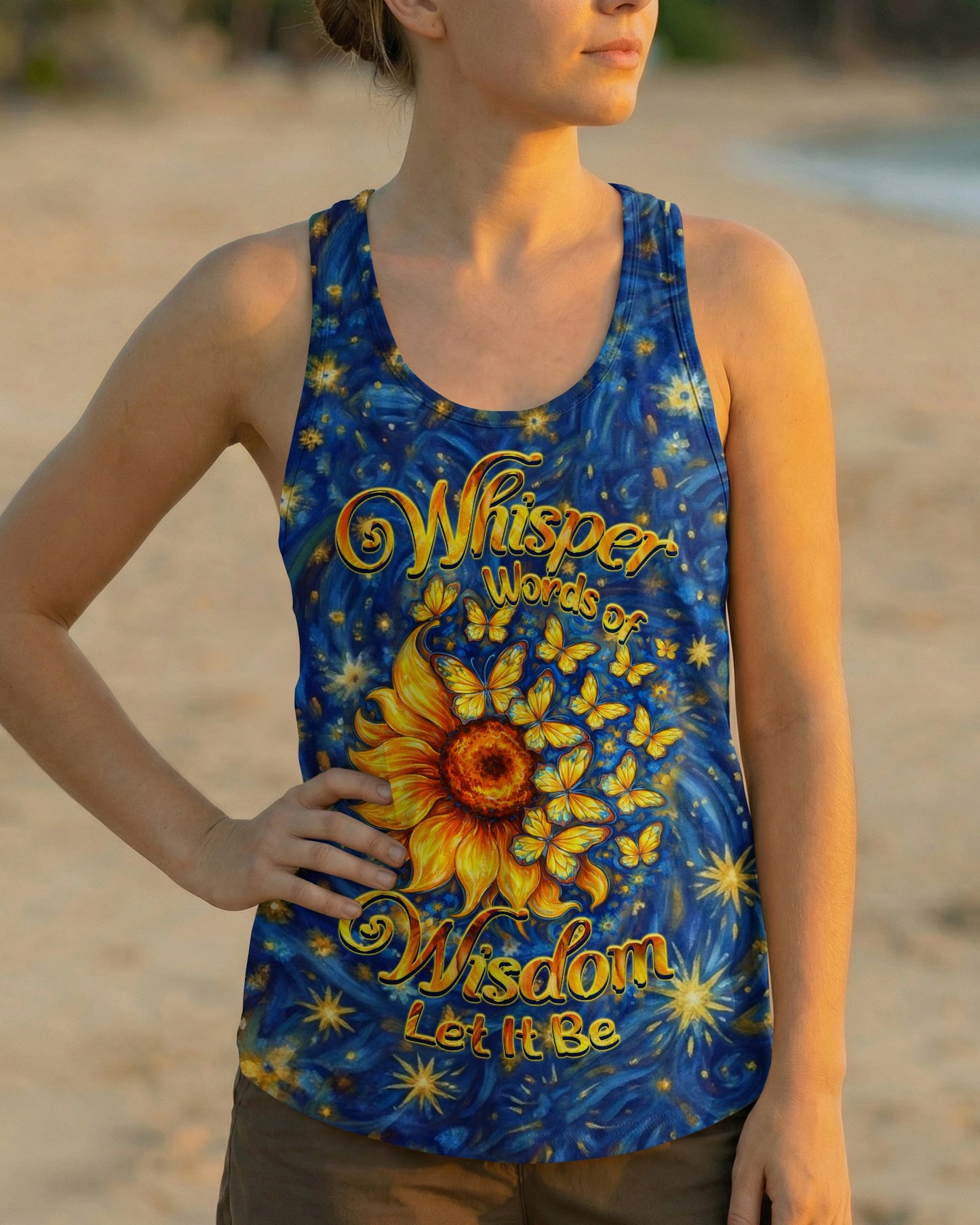 WHISPER WORDS OF WISDOM LET IT BE BUTTERFLY SUNFLOWER  ALL OVER PRINT - TLHN0704261