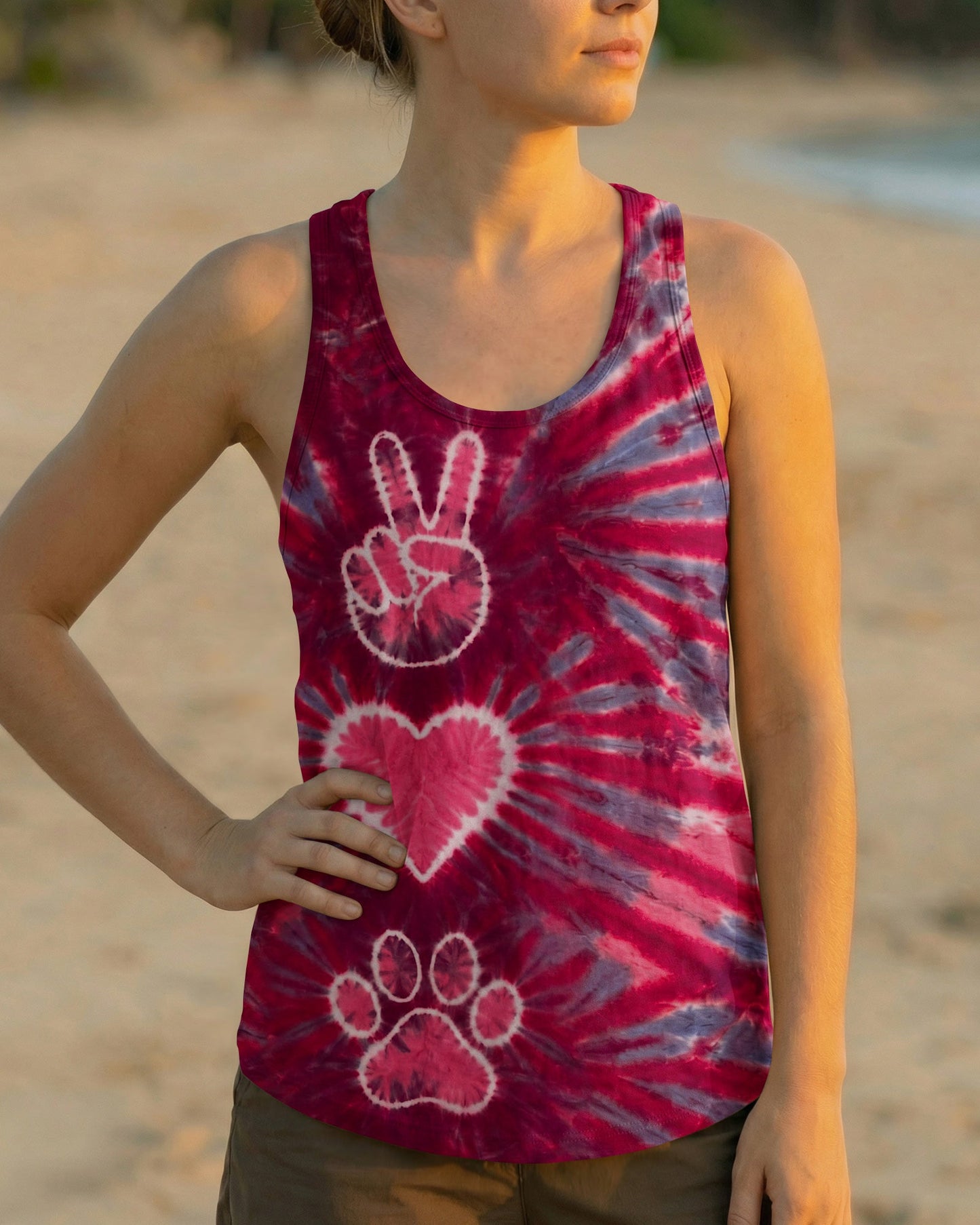PEACE HAND LOVE PAW PRINT ALL OVER PRINT - TLHN1604262